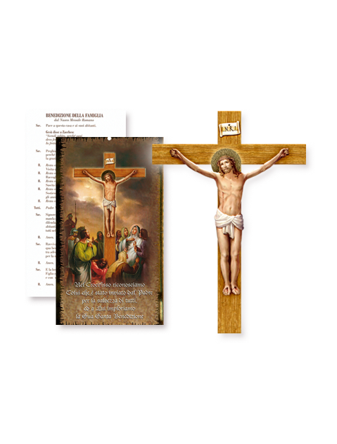 Croce in polimero con cartoncino Benedizione della Famiglia 