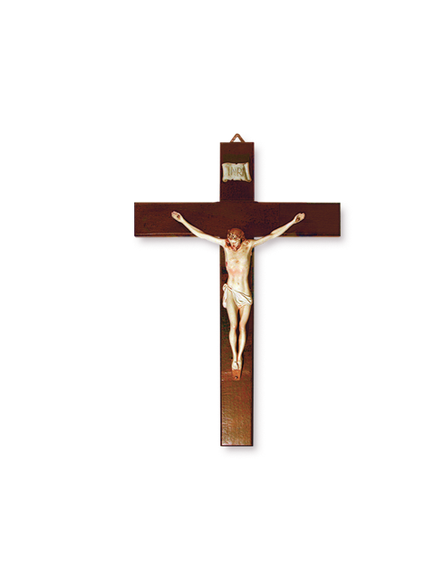 Croce in legno con corpo in plastica