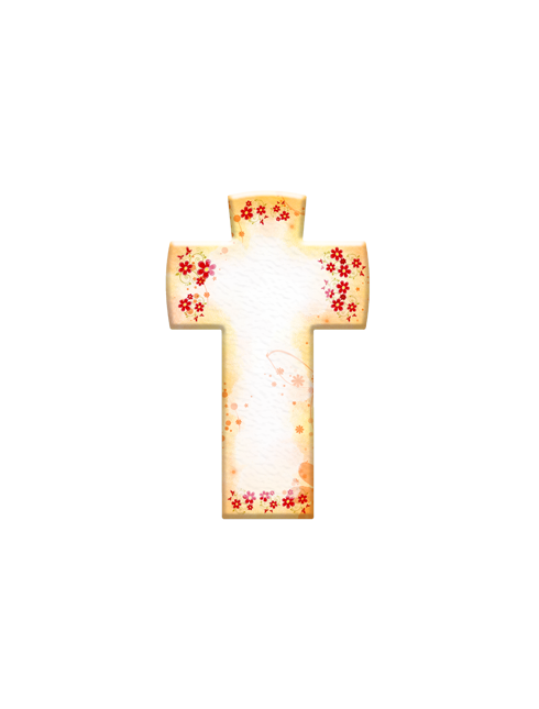 Croce in Pietra Sintetica con Ave Maria o Padre Nostro