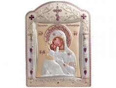 Icone ortodosse in legno e argento PUD 16,7x22,4 cm 