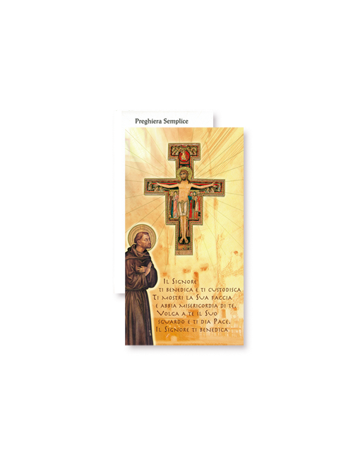 Cartoncino con Croce San Damiano 12 cm 