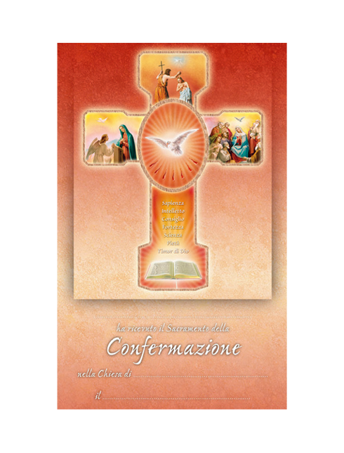 Diplomino Santa Cresima con dettagli in oro a caldo 