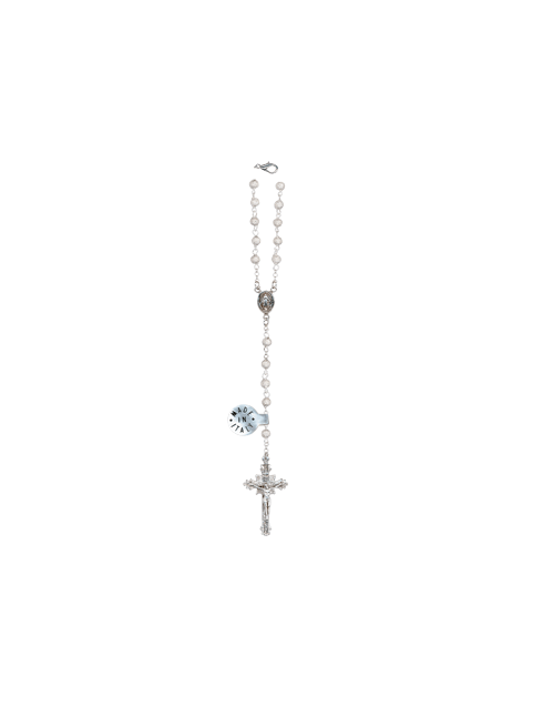 rosario in argento 925 astuccio incluso grani satinati 4 mm 