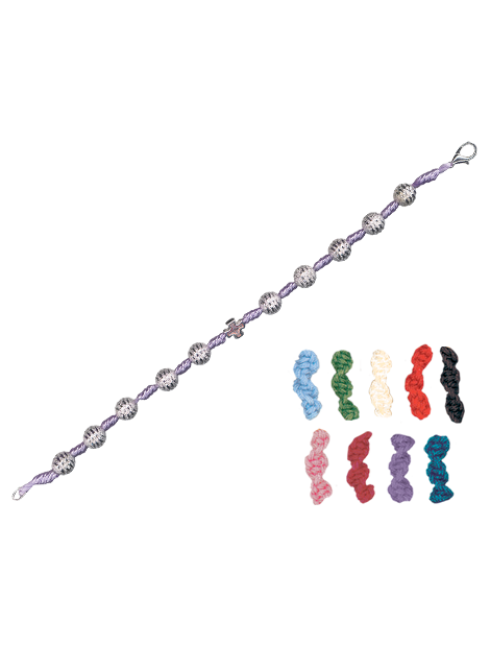 Bracciale in corda con grani diamantati 