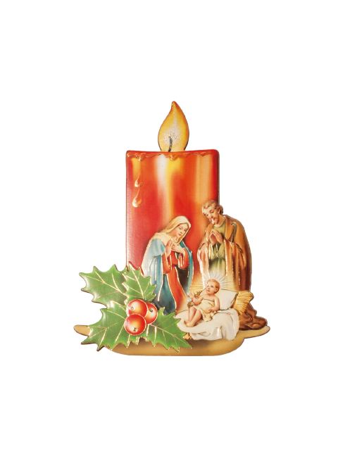 Quadretto "candela con sacra famiglia" 