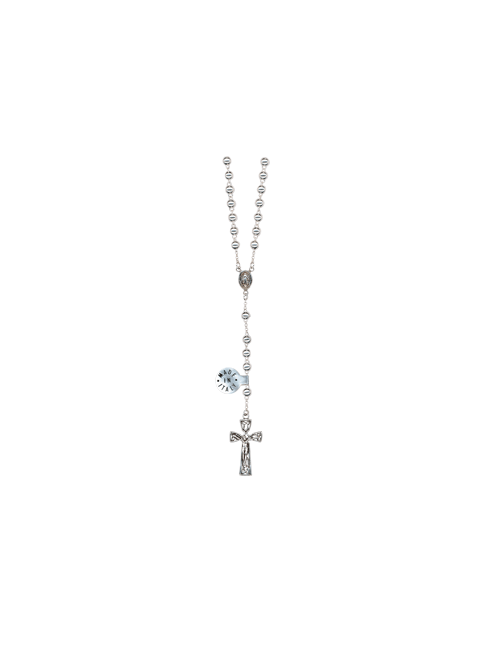 rosario in argento 925 astuccio incluso grani lisci 5 mm 