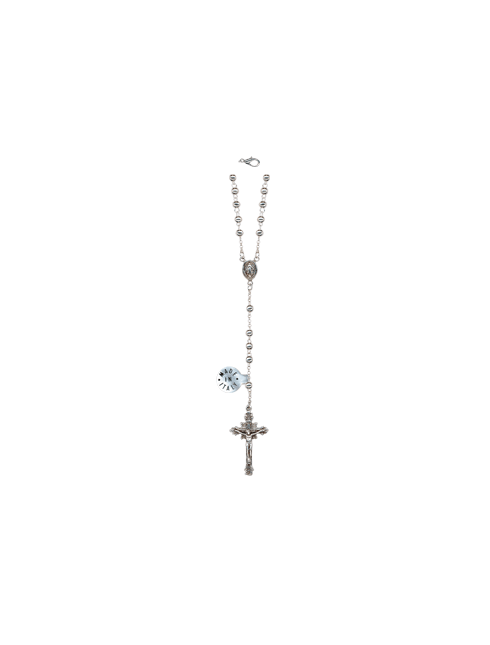 rosario in argento 925 astuccio incluso grani lisci 4 mm 