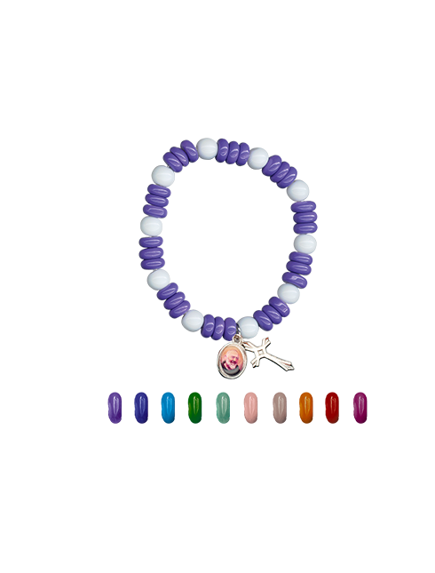 Bracciale elastico con grani in vetro