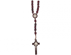 Rosario di San Benedetto in corda con grani in legno